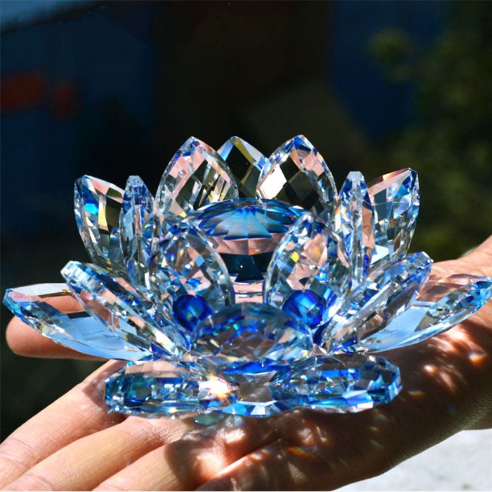 Paper Weight Crystal - Crystal Lotus Flower Figurine Home Wedding