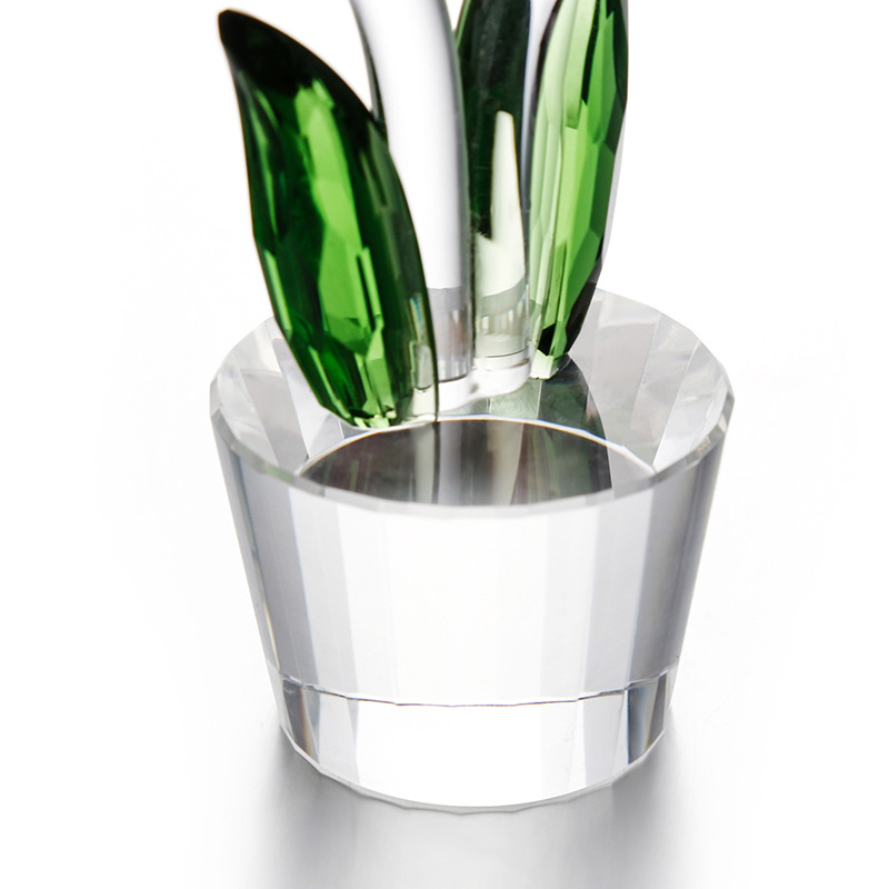 Crystal Tulips Flower Figurine - Paper Weight Crystal 评论和价格
