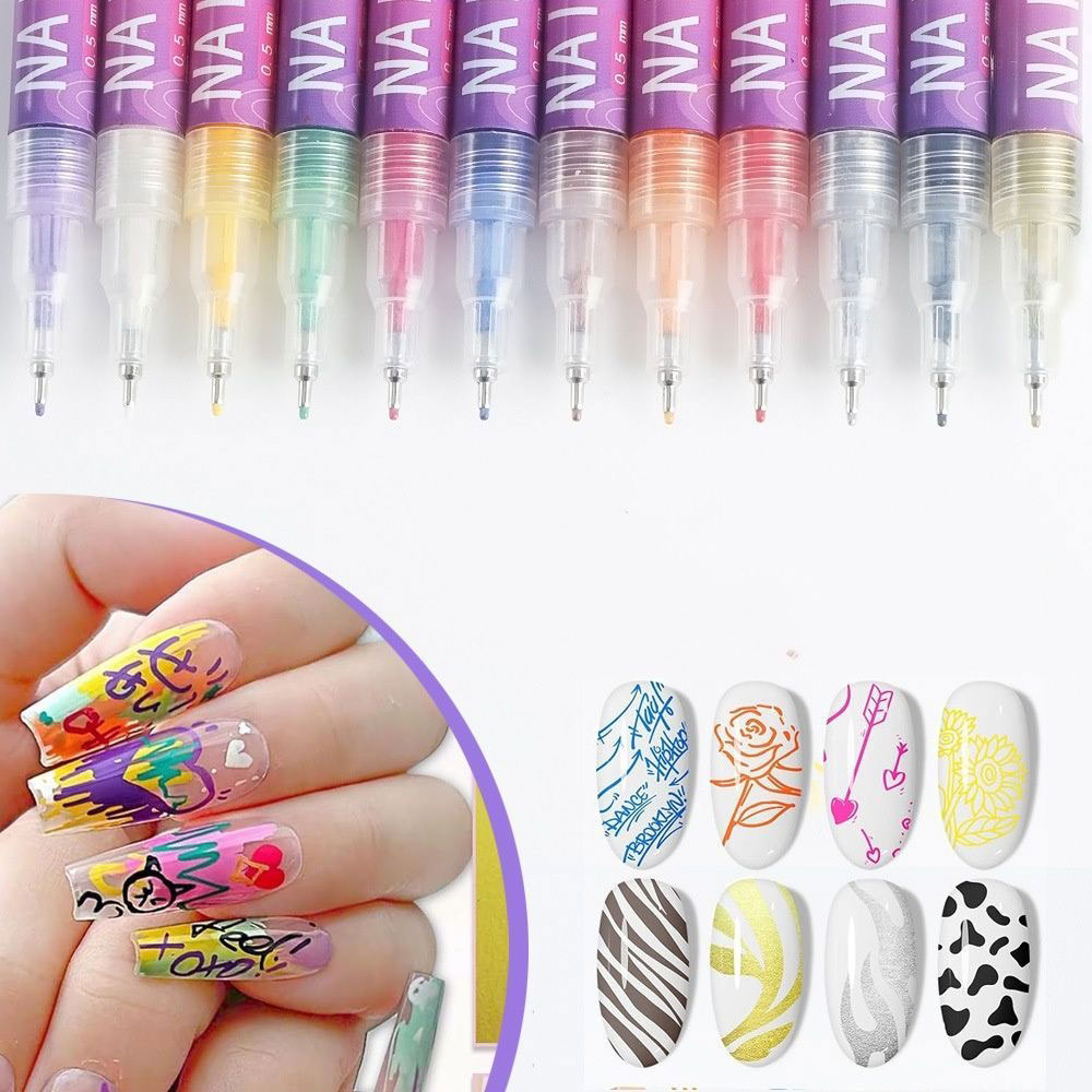 12 Color Nail Art Pens,0.5MM N - Copic Marker Sketch 评论和价格