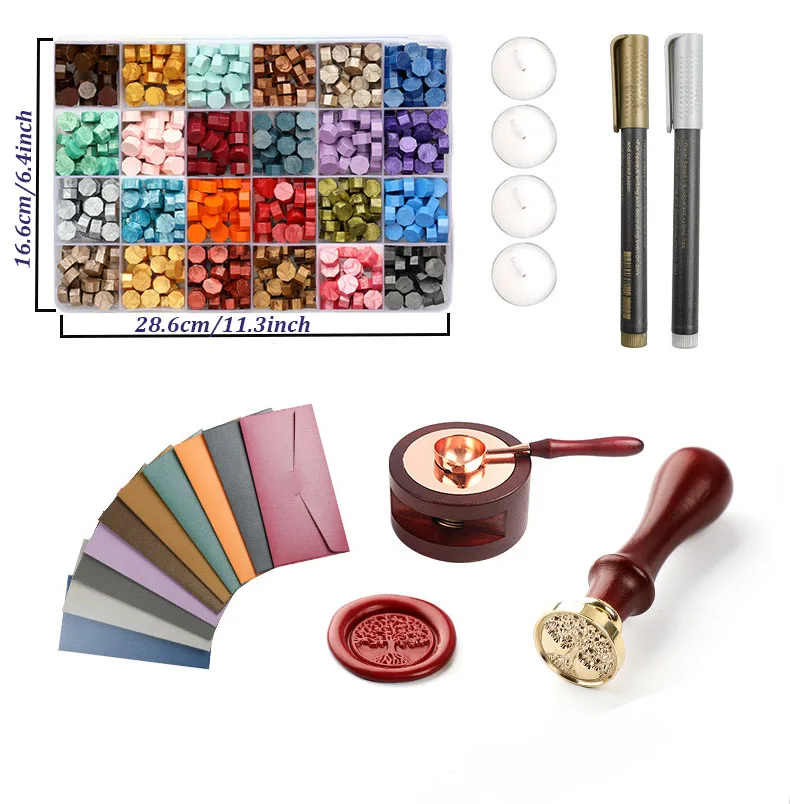 Wax Seal Stamp Set with Wax Pe - Wax Seal Stamp Set 评论和价格