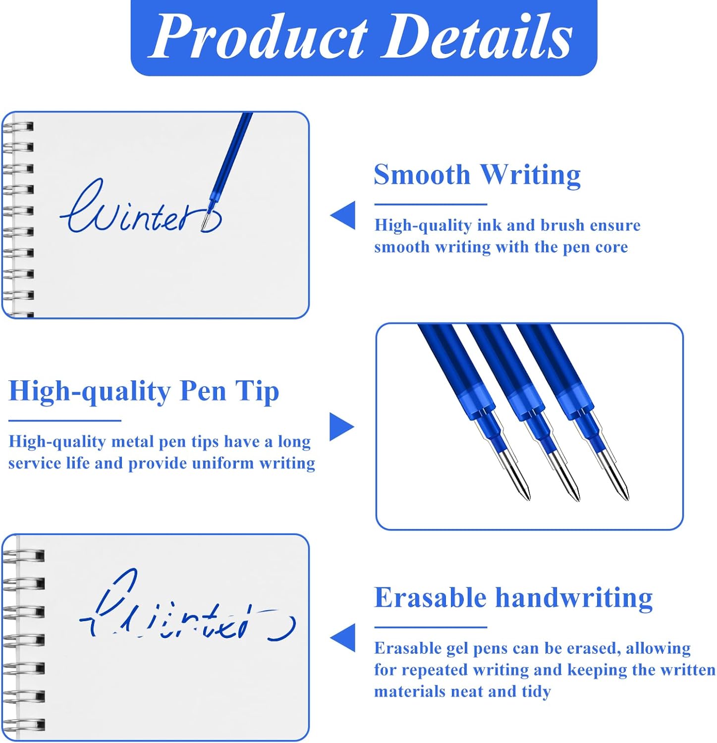 16Pcs 1.0mm Erasable Gel Ink P - Correction Pen Fine 评论和价格