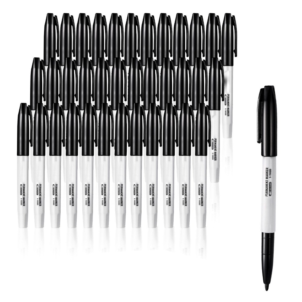 Permanent Markers, 36 Pack Bla - Correction Pen Fine 评论和价格