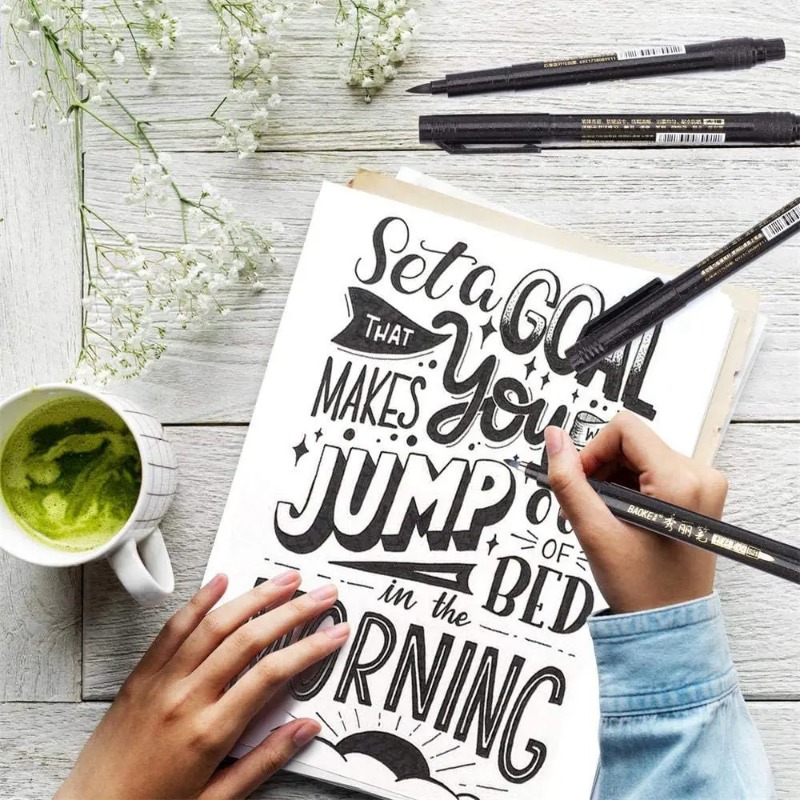 4Pcs Hand Lettering Calligraph - Copic Marker Sketch 评论和价格